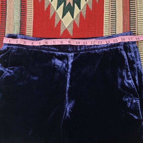 J Crew‎ Pull-On Velvet Peyton Pant Sz 14 Navy Blue Ankle Elastic Waist Career - Picture 8 of 10